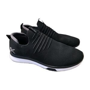 Kuru Atom Slip-On Mens Size 10.5 Black White Athletic Walking Shoes Sneakers